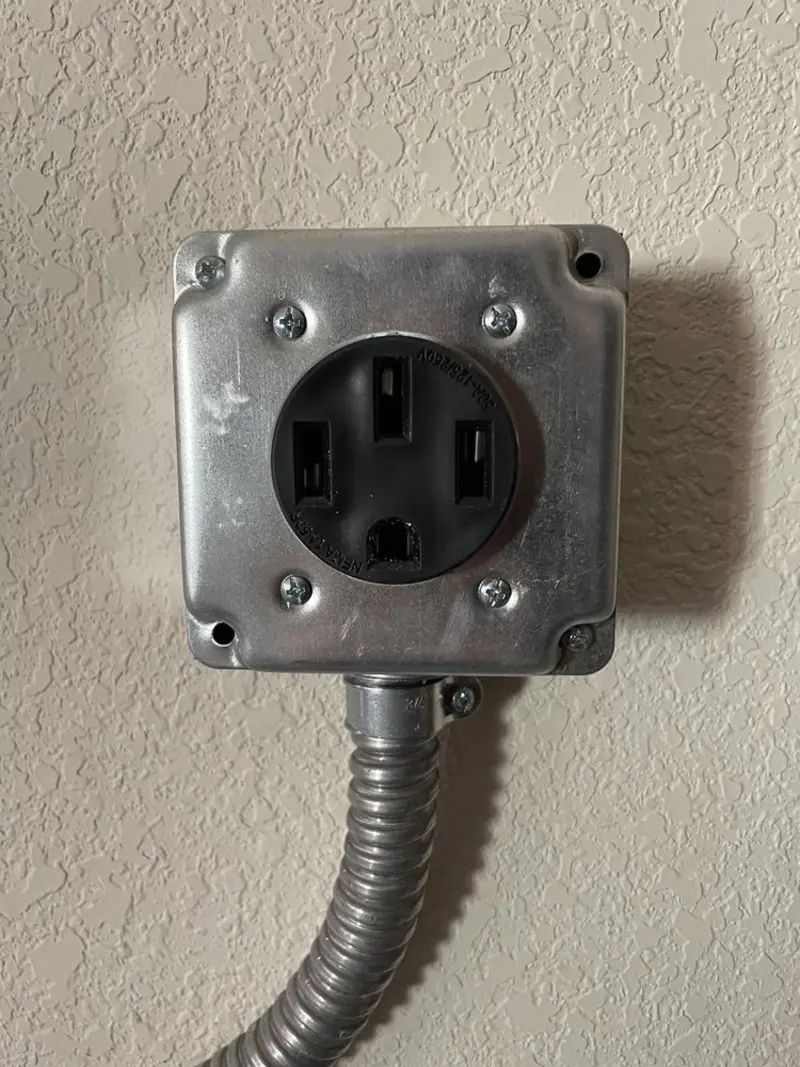 NEMA 14-50 outlet installed for Electrical Panel Upgrade in Dyer